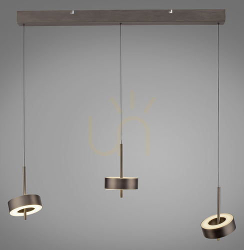 Kontrola Q-ROTATE 2248-34 Hnědé závěsné svítidlo s 3 LED diodami
