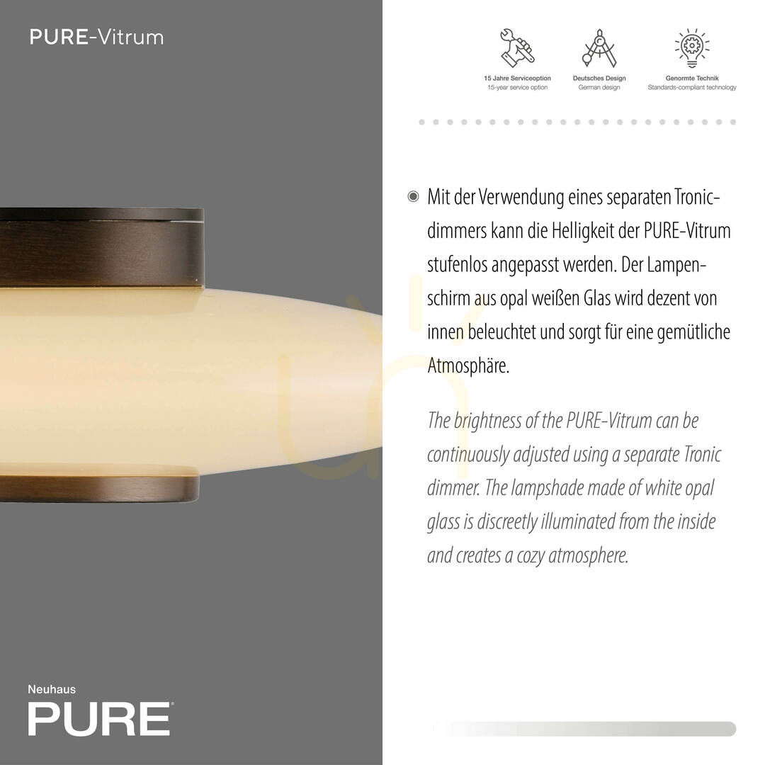 Zobrazit PURE VITRUM 6082-34 Hnědé nástěnné svítidlo, 1xLED PURE VITRUM 6082-34 Hnědé nástěnné svítidlo, 1xLED