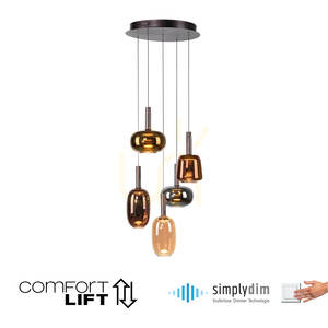 IRIDES 2682-70 Vícebarevné závěsné svítidlo s 5 LED diodami small 1