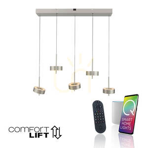 Q-ROTATE 2249-95 Stříbrné závěsné svítidlo s 5 LED diodami 1 Q-ROTATE 2249-95 Stříbrné závěsné svítidlo s 5 LED diodami small 1