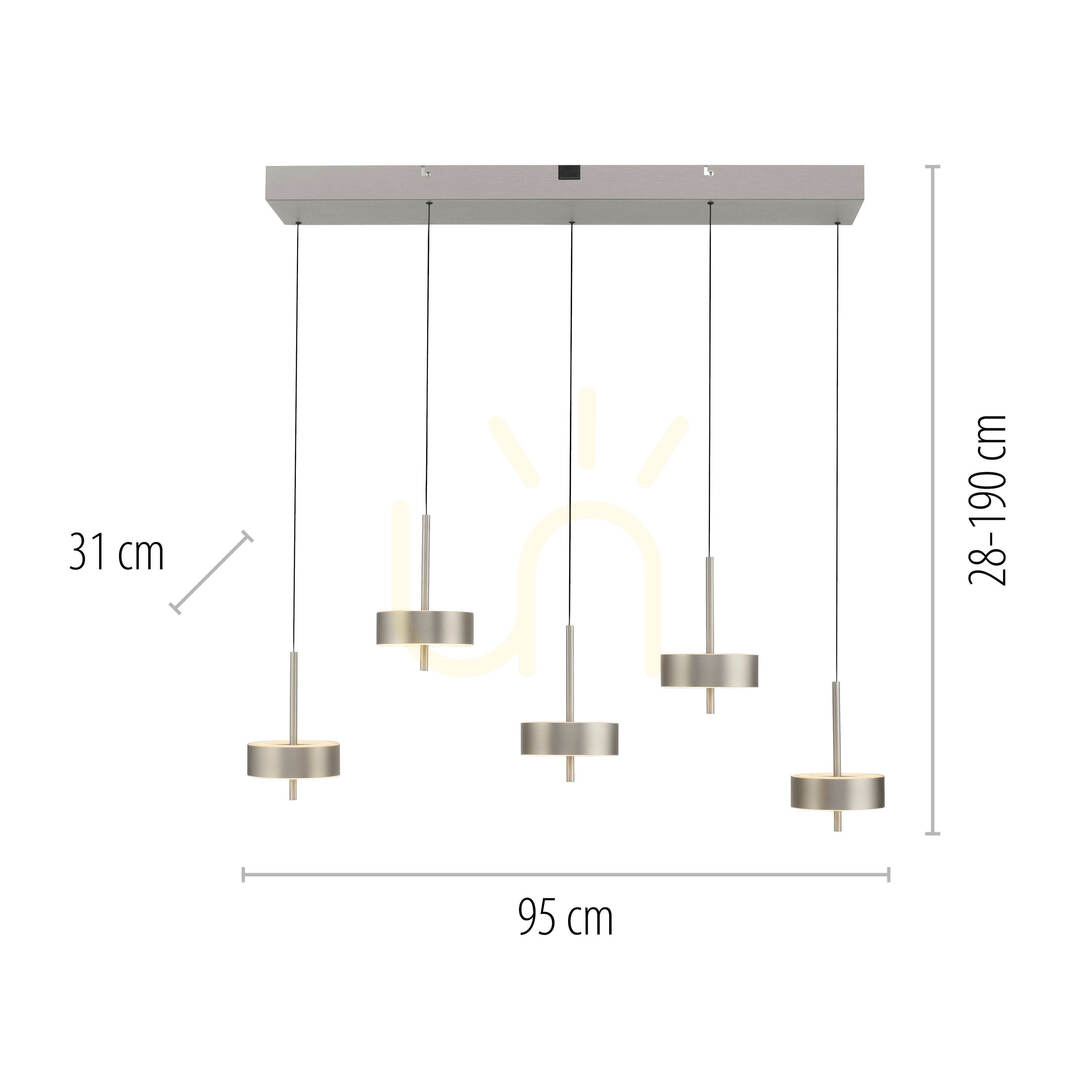 Zobrazit Q-ROTATE 2249-95 Stříbrné závěsné svítidlo s 5 LED diodami Q-ROTATE 2249-95 Stříbrné závěsné svítidlo s 5 LED diodami