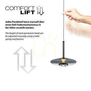 PURE VITRUM 2053-15 Šedé závěsné svítidlo s 2 LED diodami small 11