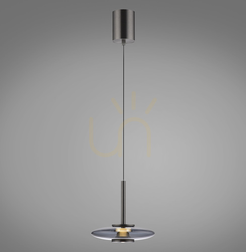 Kontrola PURE VITRUM 2053-15 Šedé závěsné svítidlo s 2 LED diodami