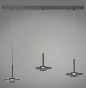 PURE VITRUM 2083-15 Šedé závěsné svítidlo s 6 LED diodami small 27