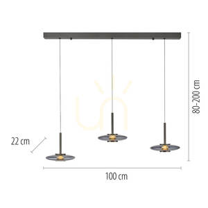 PURE VITRUM 2083-15 Šedé závěsné svítidlo s 6 LED diodami small 8