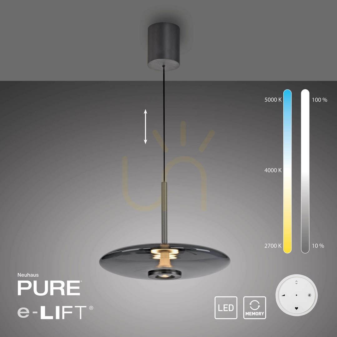 Náhled PURE E-VITRUM 2084-15 Šedé závěsné svítidlo s 2 LED diodami PURE E-VITRUM 2084-15 Šedé závěsné svítidlo s 2 LED diodami