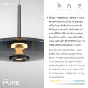 PURE E-VITRUM 2084-15 Šedé závěsné svítidlo s 2 LED diodami 3 PURE E-VITRUM 2084-15 Šedé závěsné svítidlo s 2 LED diodami small 3