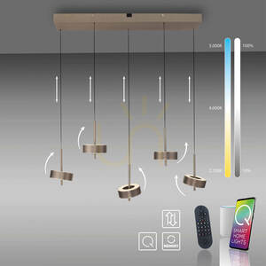 Q-ROTATE 2249-34 Hnědé závěsné svítidlo s 5 LED diodami small 12