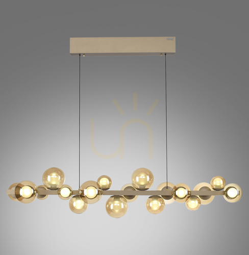 Kontrola PURE E-POPUP 2557-97 Zlaté závěsné svítidlo s 18 LED diodami
