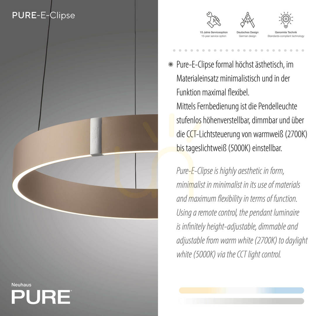 Zobrazit PURE E-CLIPSE 2560-97 Hnědé závěsné svítidlo s 2 LED diodami PURE E-CLIPSE 2560-97 Hnědé závěsné svítidlo s 2 LED diodami