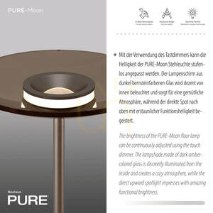 Stojací lampa PURE MOON 594-97, hnědá, 2xLED small 3