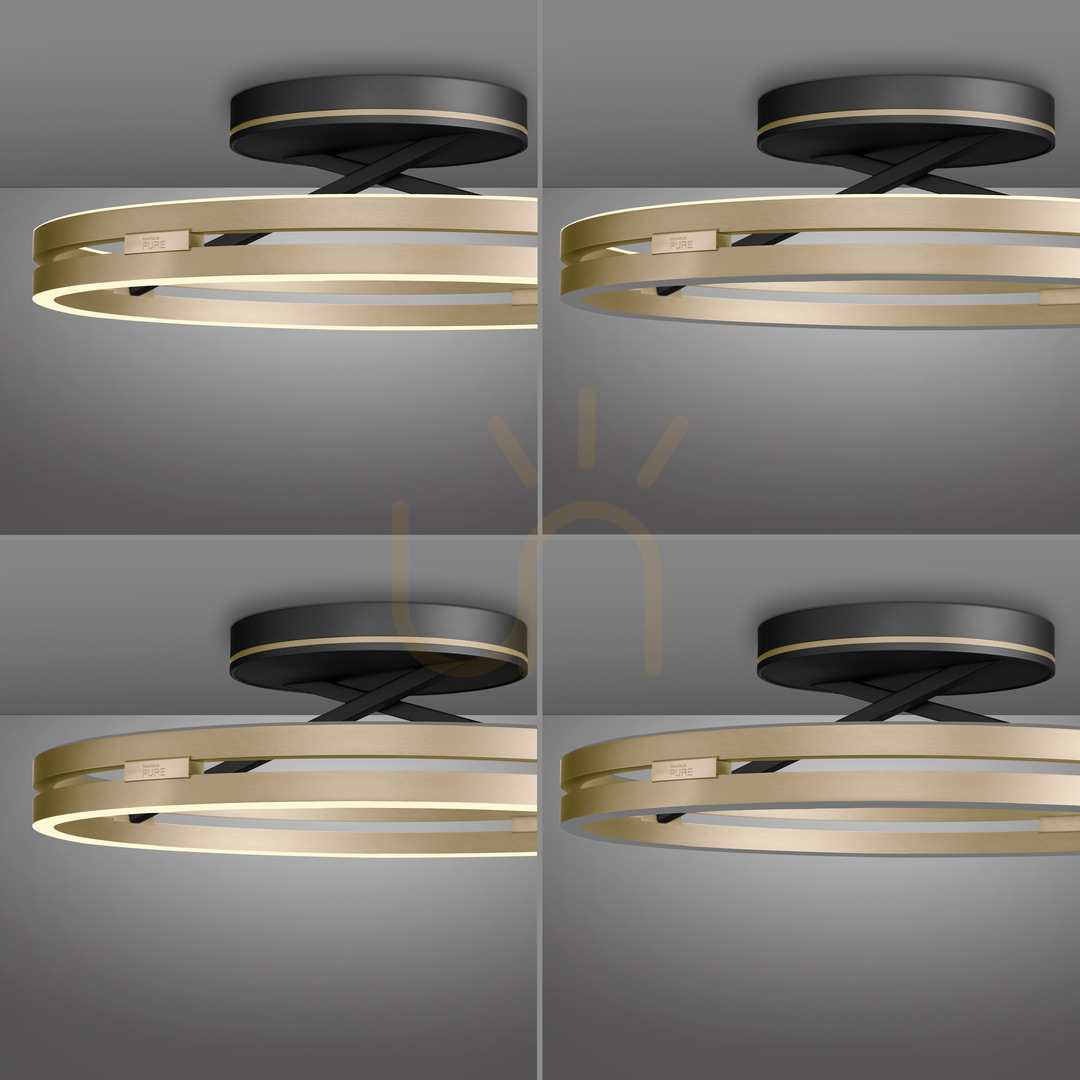 Kontrola PURE LOOP 6552-68 Černé stropní svítidlo, 2xLED PURE LOOP 6552-68 Černé stropní svítidlo, 2xLED