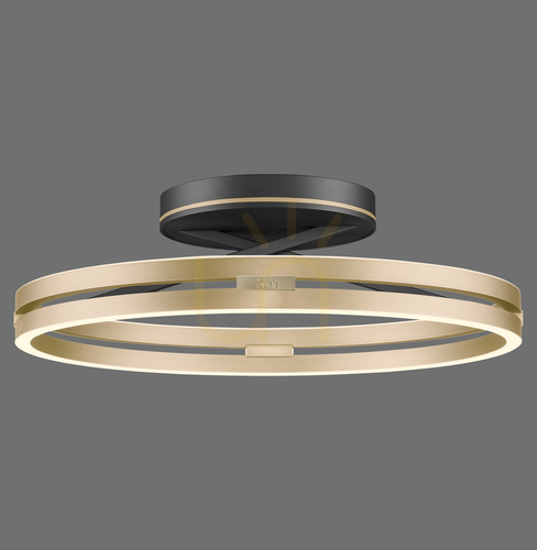 Kontrola PURE LOOP 6552-68 Černé stropní svítidlo, 2xLED