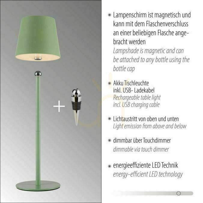 Zobrazit BOTERIA 19251-43 Zelená stolní lampa s 1 LED diodou BOTERIA 19251-43 Zelená stolní lampa s 1 LED diodou