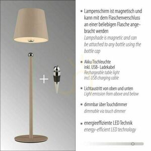 Stolní lampa BOTERIA 19251-39, písková, 1xLED small 8