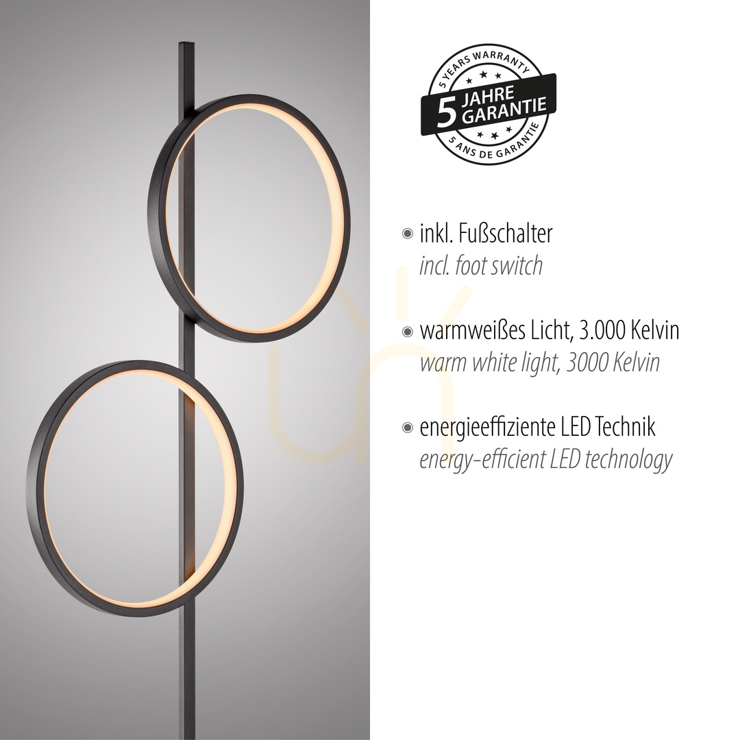 Zobrazit Stojací lampa MINI RITUS 15396-18, černá, 2xLED Stojací lampa MINI RITUS 15396-18, černá, 2xLED