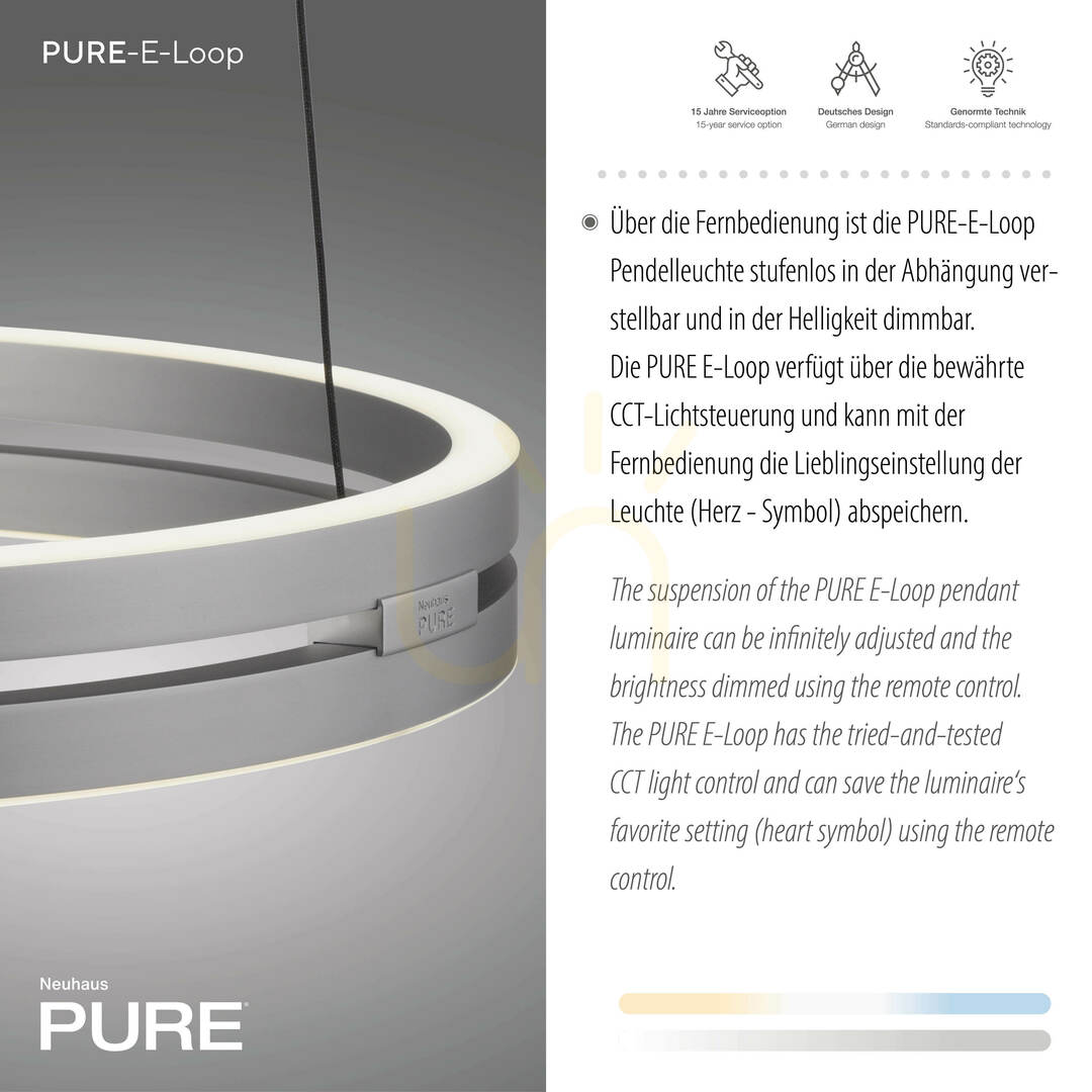 Zobrazit PURE E-LOOP 2550-95 Stříbrné závěsné svítidlo se 2 LED diodami PURE E-LOOP 2550-95 Stříbrné závěsné svítidlo se 2 LED diodami