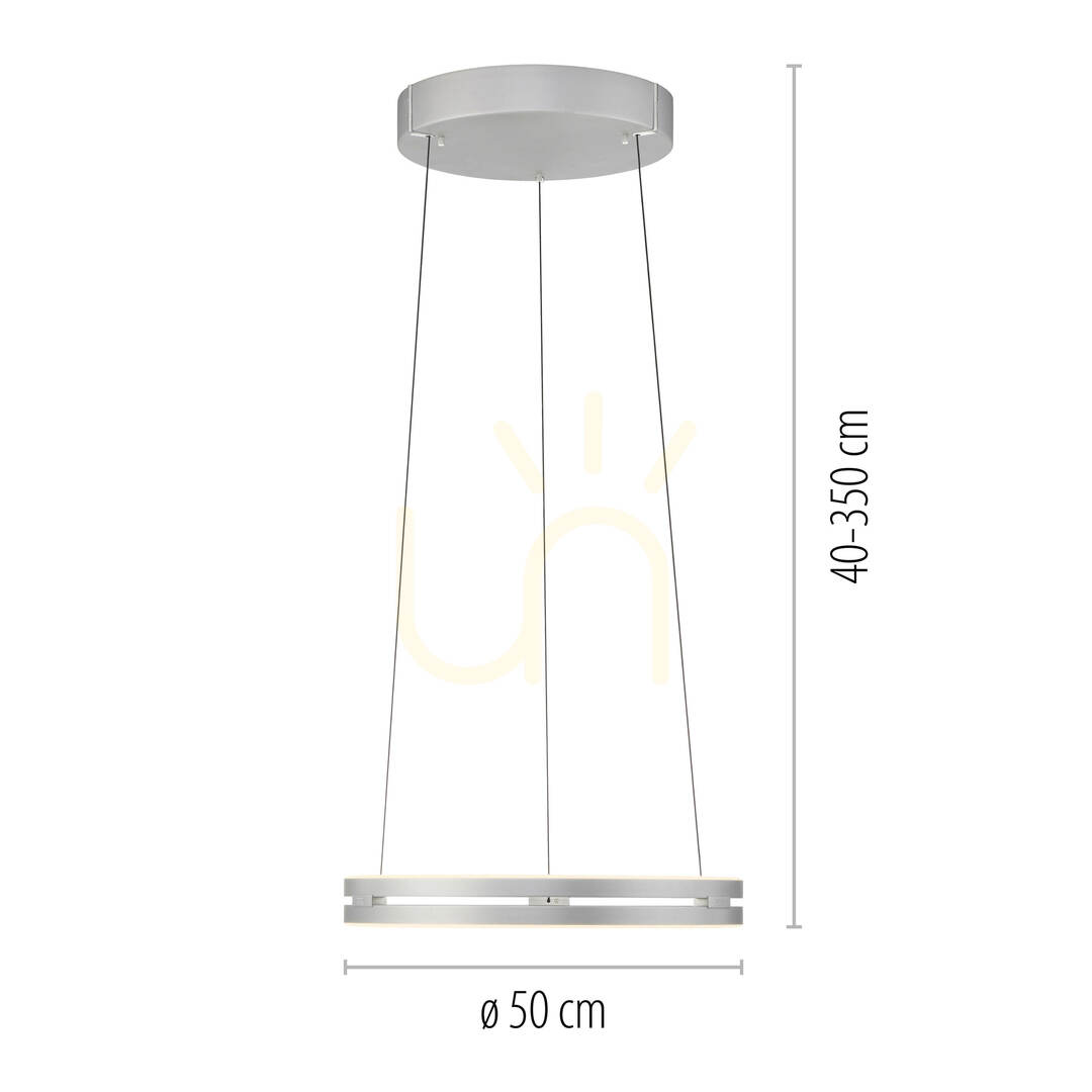 Náhled PURE E-LOOP 2550-95 Stříbrné závěsné svítidlo se 2 LED diodami PURE E-LOOP 2550-95 Stříbrné závěsné svítidlo se 2 LED diodami