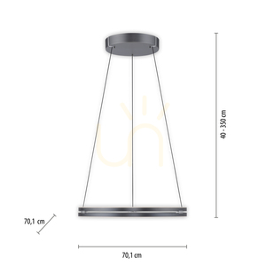 PURE E-LOOP 2551-15 Šedé závěsné svítidlo s 2 LED diodami small 8