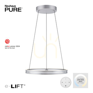 PUREE-LOOP 2551-95 Stříbrné závěsné svítidlo se 2 LED diodami small 1