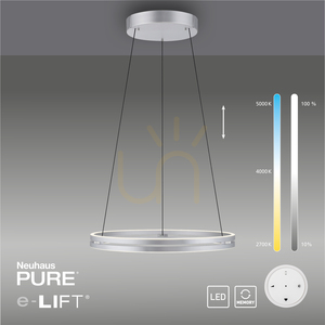 PUREE-LOOP 2551-95 Stříbrné závěsné svítidlo se 2 LED diodami small 12