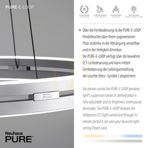 PUREE-LOOP 2551-95 Stříbrné závěsné svítidlo se 2 LED diodami small 4