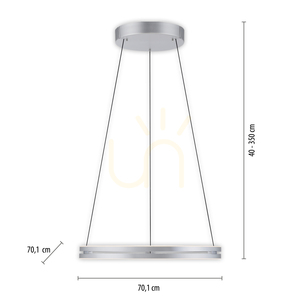 PUREE-LOOP 2551-95 Stříbrné závěsné svítidlo se 2 LED diodami small 8