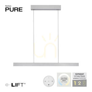 PURE E-MOTION 2570-95 Stříbrné závěsné svítidlo s 2 LED diodami small 1