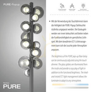 Stojací lampa 557-15 šedá 12xLED small 3