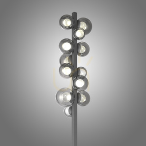 Stojací lampa 557-15 šedá 12xLED small 9