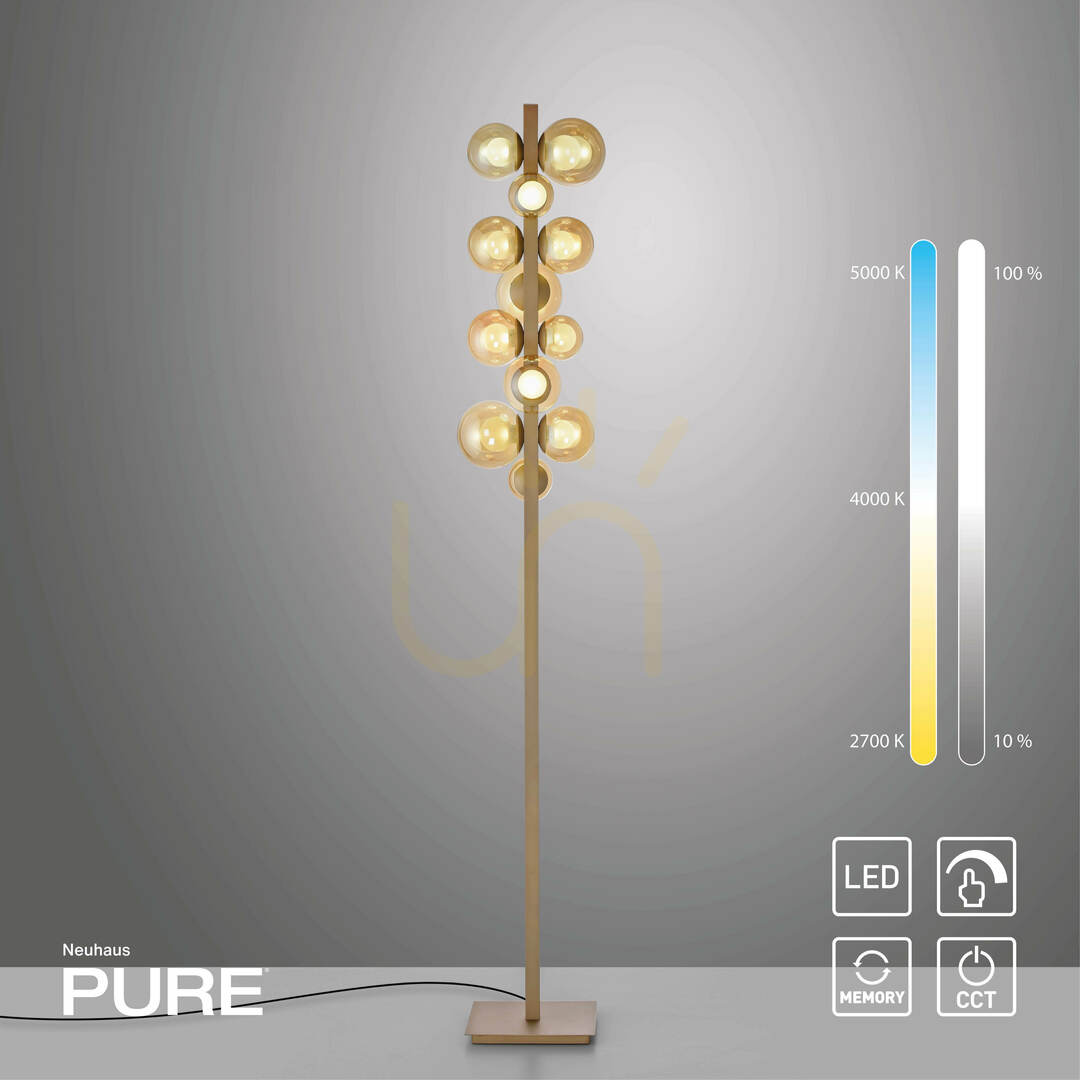 Náhled Stojací lampa POPUP 557-97, hnědá, 12 LED diod Stojací lampa POPUP 557-97, hnědá, 12 LED diod