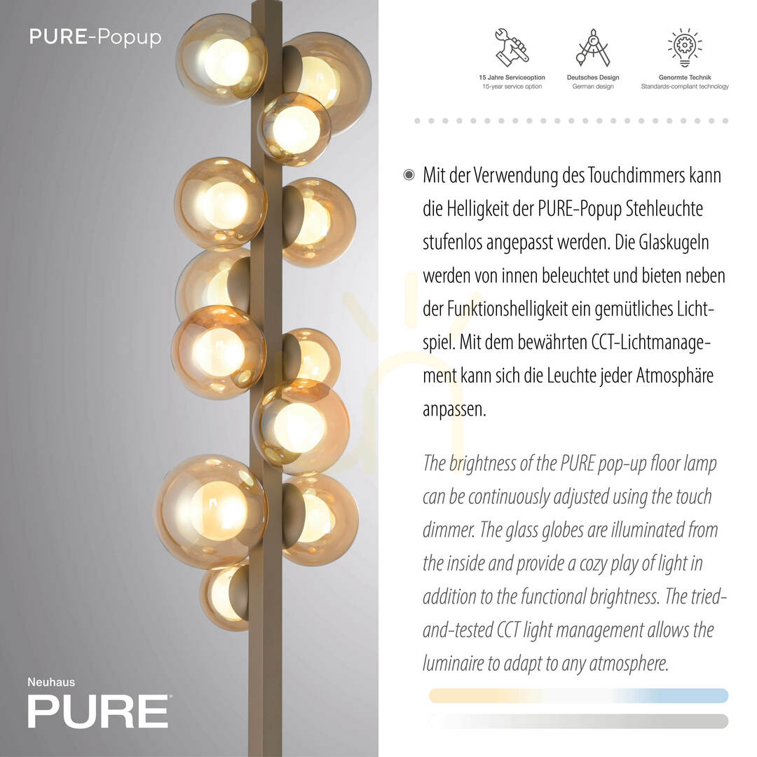 Zobrazit Stojací lampa POPUP 557-97, hnědá, 12 LED diod Stojací lampa POPUP 557-97, hnědá, 12 LED diod