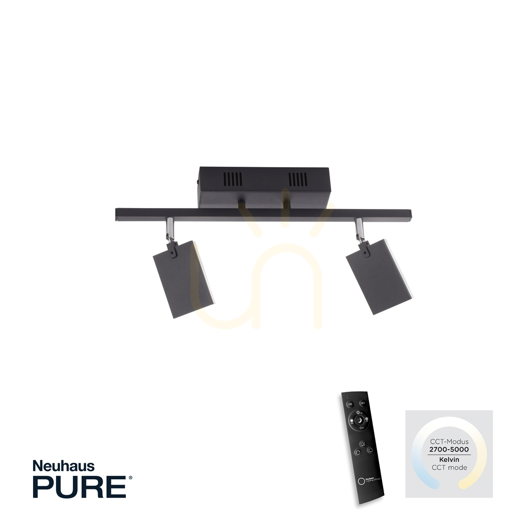 Pohled PURE-MIRA 6354-18 Černé stropní svítidlo se 2 LED diodami PURE-MIRA 6354-18 Černé stropní svítidlo se 2 LED diodami