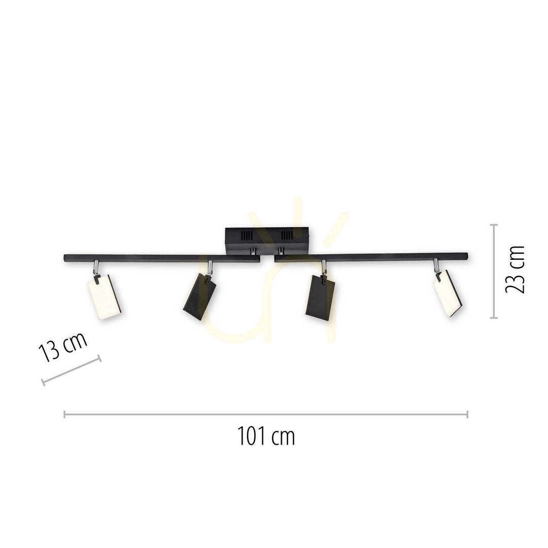 Náhled PURE-MIRA 6356-18 Černé stropní svítidlo se 4 LED diodami PURE-MIRA 6356-18 Černé stropní svítidlo se 4 LED diodami