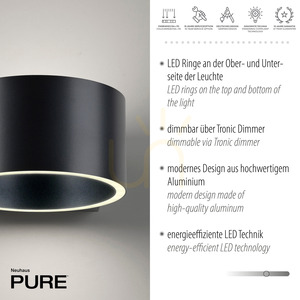 Nástěnné svítidlo PURE CLIPSE 8561-15, šedé, 2xLED 4 Nástěnné svítidlo PURE CLIPSE 8561-15, šedé, 2xLED small 4