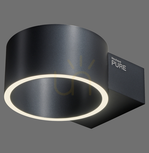 Kontrola Nástěnné svítidlo PURE CLIPSE 8561-15, šedé, 2xLED