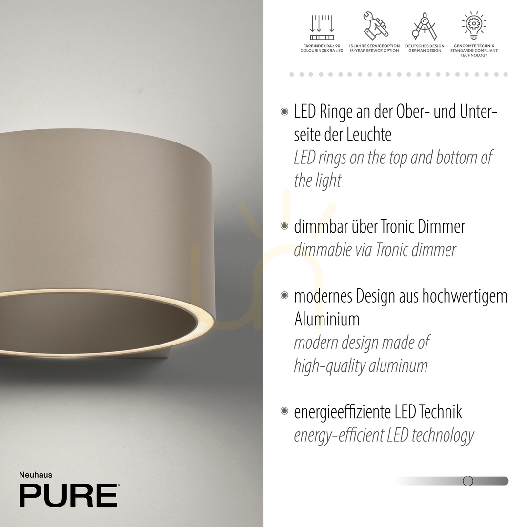 Zobrazit PURE CLIPSE 8561-97 Hnědé nástěnné svítidlo s 2 LED diodami PURE CLIPSE 8561-97 Hnědé nástěnné svítidlo s 2 LED diodami