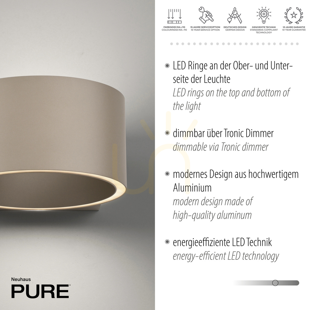 Zobrazit PURE CLIPSE 8561-97 Hnědé nástěnné svítidlo s 2 LED diodami PURE CLIPSE 8561-97 Hnědé nástěnné svítidlo s 2 LED diodami