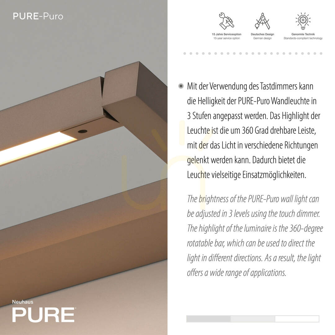 Zobrazit PURO 9113-97 Hnědé nástěnné svítidlo, 1xLED PURO 9113-97 Hnědé nástěnné svítidlo, 1xLED