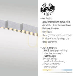 ADRIANA COMFORT LIFT 2598-95 Stříbrné závěsné svítidlo s 1 LED žárovkou small 4