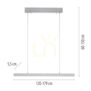 ADRIANA COMFORT LIFT 2598-95 Stříbrné závěsné svítidlo s 1 LED žárovkou small 8