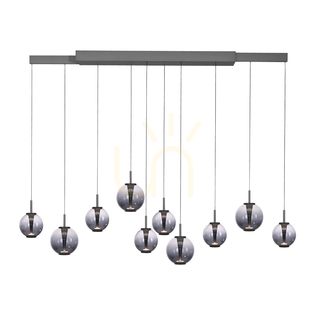 Pohled PURE E-INFINITY 2221-15 Šedé závěsné svítidlo s 10 LED diodami PURE E-INFINITY 2221-15 Šedé závěsné svítidlo s 10 LED diodami