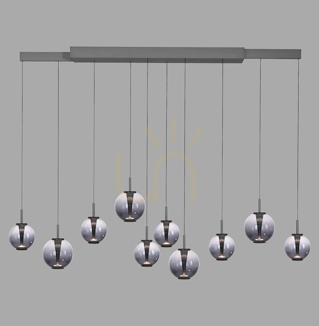 Kontrola PURE E-INFINITY 2221-15 Šedé závěsné svítidlo s 10 LED diodami PURE E-INFINITY 2221-15 Šedé závěsné svítidlo s 10 LED diodami