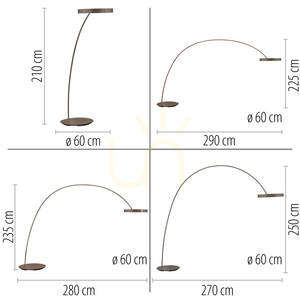 Stojací lampa PURE CLIPSE-BOW 562-34, hnědá, 2xLED small 6