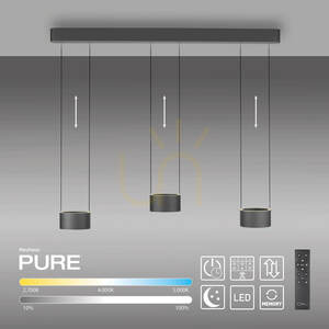 PURE CLIPSE 2473-15 Šedé závěsné svítidlo s 6 LED diodami 1 PURE CLIPSE 2473-15 Šedé závěsné svítidlo s 6 LED diodami small 1