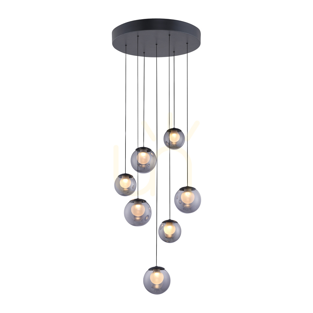 Kontrola PURE POPUP 2587-15 Šedé závěsné svítidlo se 7 LED diodami PURE POPUP 2587-15 Šedé závěsné svítidlo se 7 LED diodami