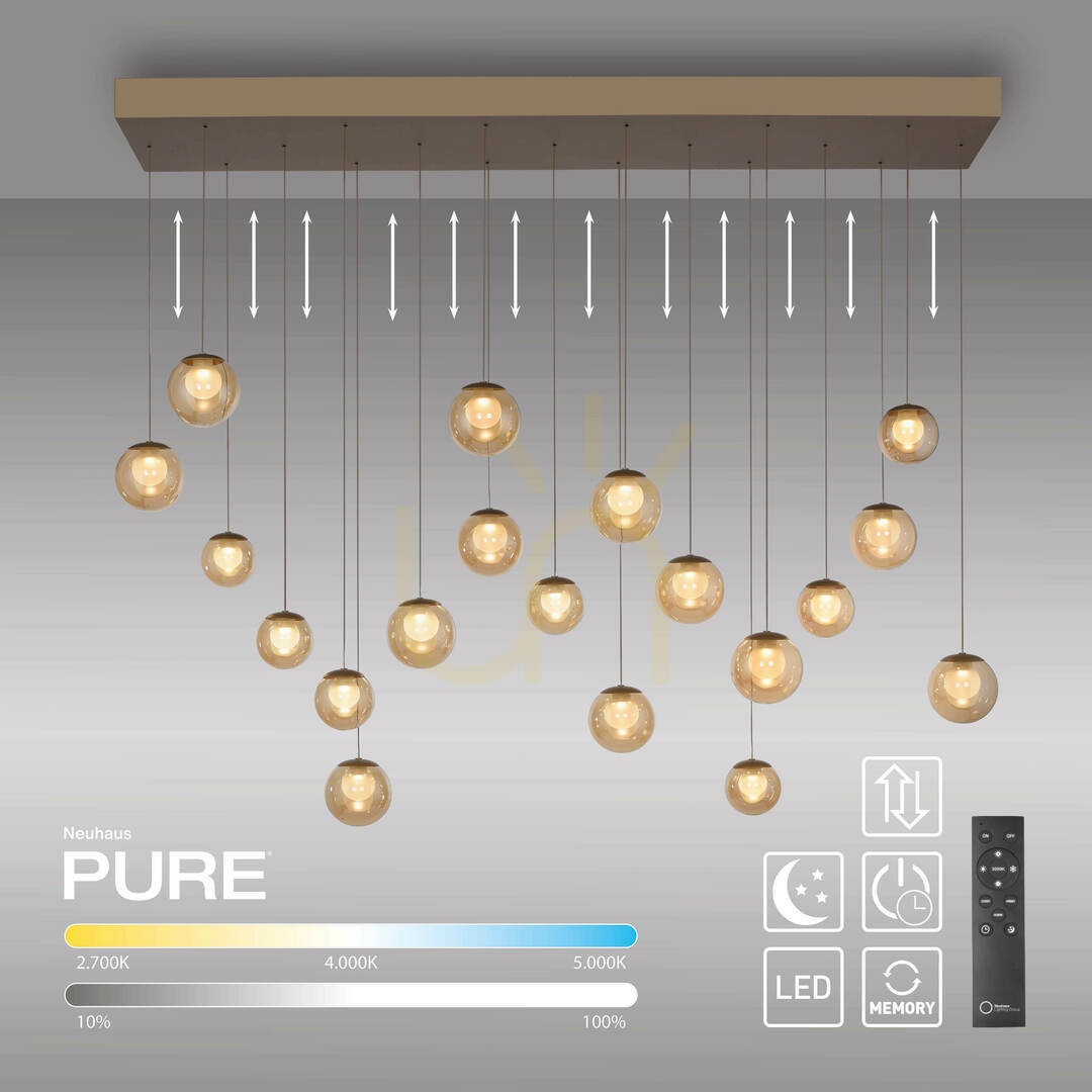 Pohled PURE POPUP 2589-97 Hnědé závěsné svítidlo s 19 LED diodami PURE POPUP 2589-97 Hnědé závěsné svítidlo s 19 LED diodami