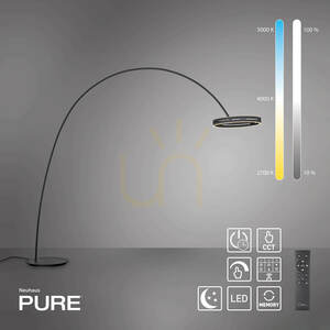 Stojací lampa PURE LOOP-BOW 561-18, černá, 2xLED small 1