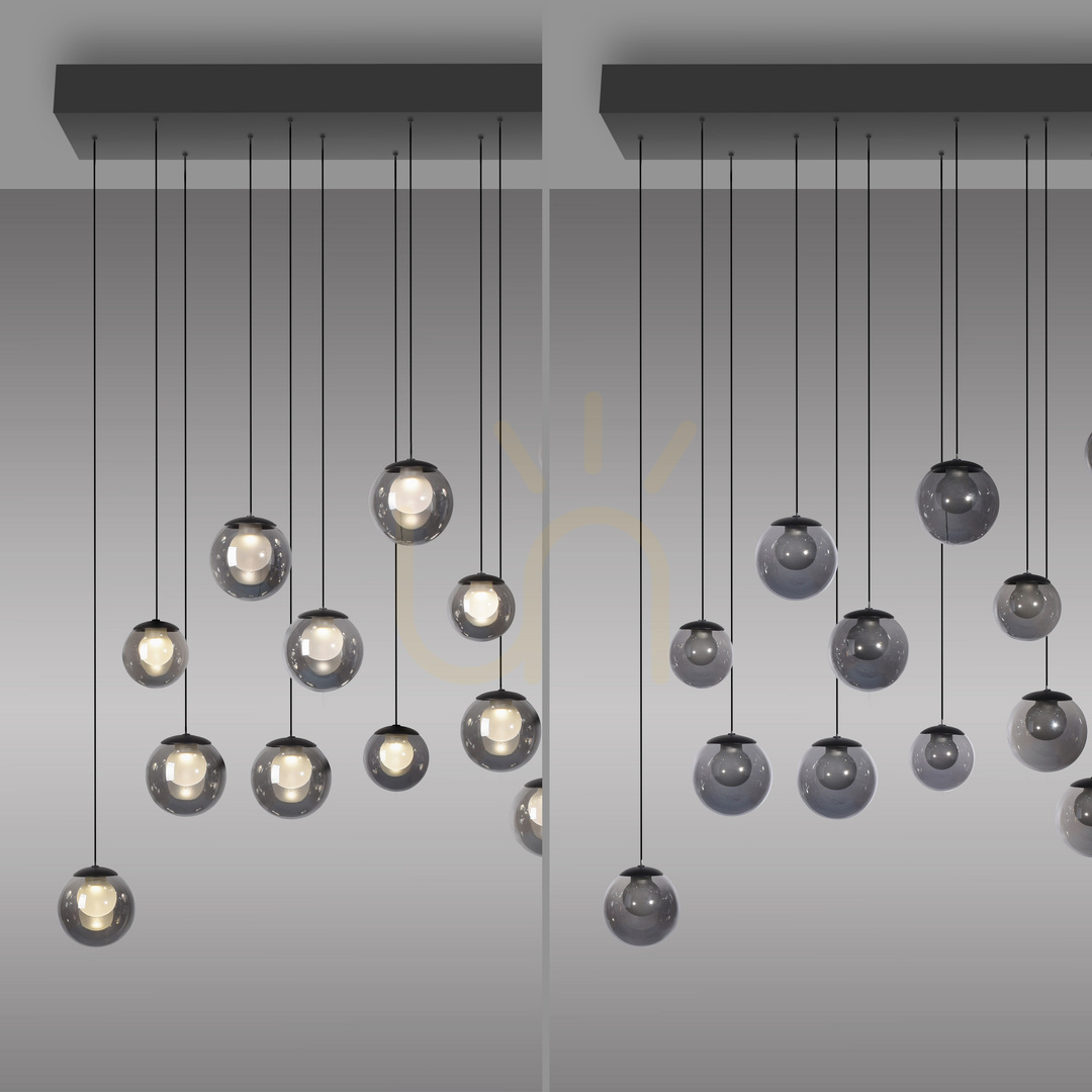 Kontrola PURE POPUP 2590-15 Šedé závěsné svítidlo s 13 LED diodami PURE POPUP 2590-15 Šedé závěsné svítidlo s 13 LED diodami