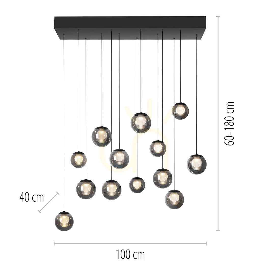 Náhled PURE POPUP 2590-15 Šedé závěsné svítidlo s 13 LED diodami PURE POPUP 2590-15 Šedé závěsné svítidlo s 13 LED diodami